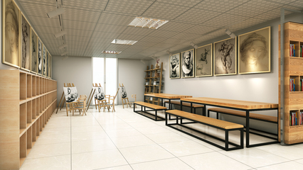 豐臺(tái)二中藝術(shù)樓文化走廊 構(gòu)筑校園文化藝術(shù)交流的橋梁